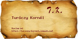 Turóczy Kornél névjegykártya