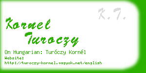 kornel turoczy business card